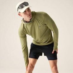 Męska bluza z kapturem do biegania Sprint City. Brązowe bluzy z kapturem Dare 2B, m, bez wzorów, z elastanu, z kapturem. Za 169.99 zł.