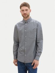 Tom Tailor Koszula 1042640 Szary Regular Fit. Szare koszule Tom Tailor, m, bez wzorów, z bawełny, bez kołnierzyka, bez ramiączek. Za 99.99 zł.