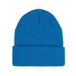 Czapka Zimowa Morska, Turkusowa, Beanie, Odwijana, Męska -EM Men's Accessories- Jednokolorowa. Niebieskie czapki zimowe Em men's accessories, bez wzorów, ze skóry. Za 59.99 zł.