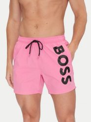 BOSS Szorty kąpielowe Octopus 50514502 Różowy Regular Fit. Czerwone kąpielówki Boss, m, bez wzorów, z syntetyku. Za 279.99 zł.