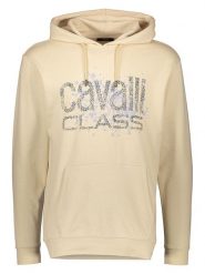 Cavalli CLASS Bluza w kolorze beżowym rozmiar: XL. Brązowe bluzy Cavalli Class, xl, bez wzorów, z bawełny, z kapturem. Za 145.94 zł.