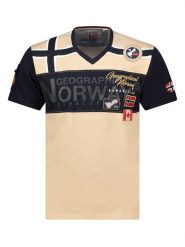 Geographical Norway Koszulka "Jaradock" w kolorze beżowym rozmiar: S. Brązowe bezrękawniki Geographical Norway, s, bez wzorów, z bawełny, bez kołnierzyka, bez ramiączek. Za 77.95 zł.