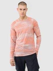 4F Longsleeve rowerowy szybkoschnący męski - pomarańczowy L. Brązowe koszulki z długim rękawem 4F, l, bez wzorów, z dzianiny, bez ramiączek. Za 159.99 zł.