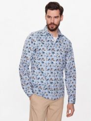Lindbergh Koszula 30-203400 Niebieski Regular Fit. Niebieskie koszule Lindbergh, m, bez wzorów, z bawełny, bez kołnierzyka, bez ramiączek. Za 109.99 zł.