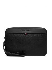 Tommy Hilfiger Saszetka Th Central Pouch AM0AM14822 Czarny. Czarne torby na ramię Tommy Hilfiger, bez wzorów, ze skóry, bez dodatków. Za 289.99 zł.