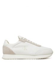 Calvin Klein Jeans Sneakersy Runner Sock Laceup Mg Canvas YM0YM01217 Biały. Białe buty sportowe casual Calvin Klein Jeans, bez wzorów, z jeansu, bez zapięcia. Za 279.99 zł.