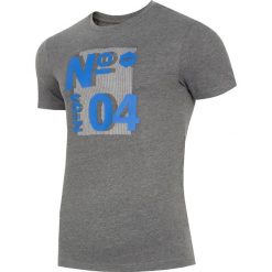 T-shirt męski TSM011 - średni szary melanż. Szare t-shirty 4F, m, bez wzorów, bez kołnierzyka, bez ramiączek. Za 49.99 zł.