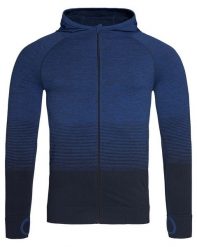 Bluza Sportowy z Kapturem, Nylonowa, Granatowa, Raglanowe Rękawy, Gradient. Niebieskie bluzy z kapturem Stedman, m, bez wzorów, z materiału, z kapturem. Za 157.00 zł.