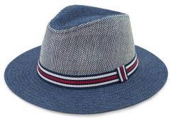 Męski Kapelusz Letni - PANAMA - Wakacyjny - Pako Jeans - Granatowe Rondo. Niebieskie kapelusze Pako Jeans, bez wzorów, z jeansu, klasyczne. Za 55.00 zł.