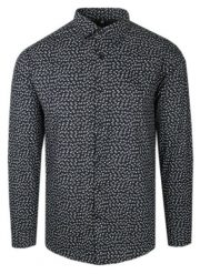 Elegancka Koszula o Taliowanym Kroju - Victorio - Drobny Wzór, Czarna. Czarne koszule Victorio, uniwersalny, bez wzorów, z bawełny, bez kołnierzyka, bez ramiączek. Za 195.00 zł.