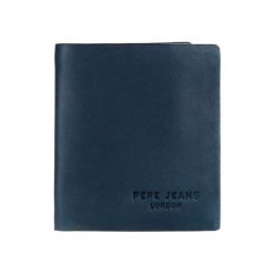 Skórzany portfel w kolorze granatowym - (S)8,5 x (W)10,5 x (G)1 cm. Niebieskie portfele Pepe Jeans Accessories, bez wzorów, z materiału. W wyprzedaży za 109.95 zł.