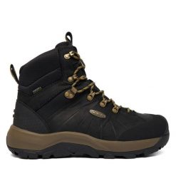Trekkingi Keen. Czarne botki sznurowane Keen, bez wzorów, z polaru, bez obcasa, bez zapięcia. Za 849.99 zł.