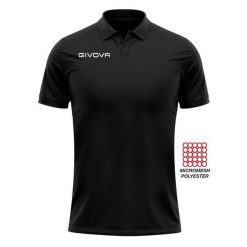 Polo z kieszonką w siateczkę Givova. Czarne koszulki polo Givova, bez wzorów, z dzianiny, bez kołnierzyka, bez ramiączek. Za 46.33 zł.