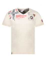 Geographical Norway Koszulka "Jamo" w kolorze beżowym rozmiar: XL. Brązowe bezrękawniki Geographical Norway, xl, bez wzorów, z bawełny, bez kołnierzyka, bez ramiączek. Za 61.46 zł.