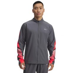 Kurtka z dresu Under Armour Velociti Storm. Szare kurtki Under Armour, l, bez wzorów, z dresówki, bez kaptura. Za 286.00 zł.