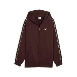 Bluza z kapturem z prążkowanym rewersem Puma. Brązowe bluzy z kapturem Puma, m, bez wzorów, z materiału, z kapturem. Za 345.99 zł.