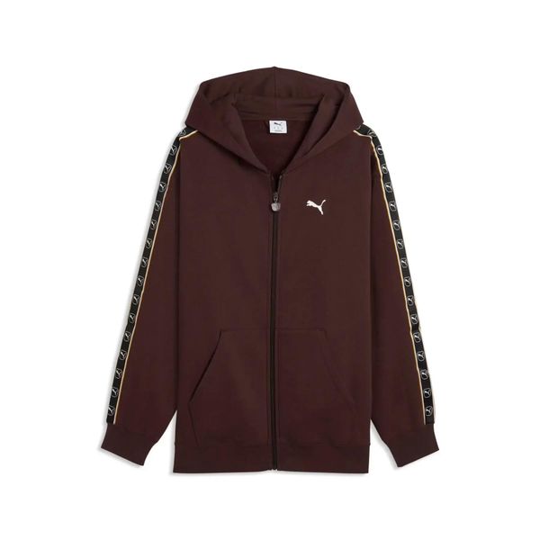 Bluza z kapturem z prążkowanym rewersem Puma. Brązowe bluzy z kapturem Puma, m, bez wzorów, z materiału, z kapturem. Za 345.99 zł.