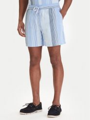 Tommy Jeans Szorty materiałowe Dobby Stripe DM0DM22830 Błękitny Relaxed Fit. Niebieskie szorty Tommy Jeans, m, bez wzorów, z bawełny. Za 309.99 zł.