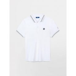 Polo TBS Atton. Białe koszulki polo Tbs, bez wzorów, bez kołnierzyka, bez ramiączek, żeglarskie. Za 204.05 zł.