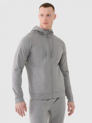 4F Bluza treningowa szybkoschnąca męska - szara S. Szare bluzy z kapturem 4F, m, bez wzorów, z dzianiny, z kapturem. Za 199.99 zł.