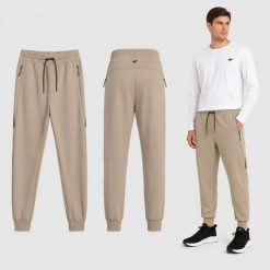 SPODNIE MĘSKIE SPORTOWE 4F JOGGERY DRESOWE BEŻOWE. Brązowe joggery i bojówki 4F, m, bez wzorów, z dresówki, sportowe. Za 159.99 zł.