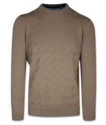 Sweter, Beżowy Okrągły Dekolt, U-neck, Męski, Elegancki -QUICKSIDE. Brązowe swetry rozpinane Quickside, m, bez wzorów, z bawełny, bez kołnierzyka, bez ramiączek. Za 135.00 zł.