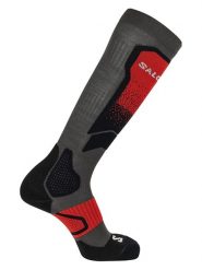 SALOMON Skarpety narciarskie "S/S/MAX" w kolorze czarno-czerwonym rozmiar: 39-41. Czarne skarpety Salomon, bez wzorów, prążkowane. Za 65.23 zł.