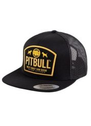 Czapka męska Pitbull Snapback Flat Mesh DOGS. Czarne czapki z daszkiem PITBULL, z aplikacjami, z bawełny. Za 109.00 zł.
