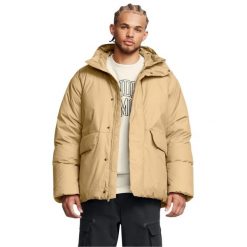 Męska kurtka puchowa Limitless (Brązowa). Brązowe kurtki Under Armour, m, bez wzorów, z materiału, z kapturem. Za 673.75 zł.