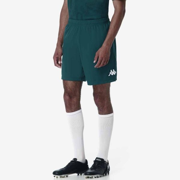 Szorty AS Monaco Ryder 2024/25. Zielone szorty Kappa, bez wzorów, sportowe. W wyprzedaży za 178.00 zł.