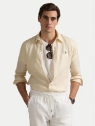 Polo Ralph Lauren Koszula 710968915005 Beżowy Slim Fit. Brązowe koszule Polo Ralph Lauren, m, bez wzorów, ze lnu, bez kołnierzyka, bez ramiączek. Za 759.99 zł.