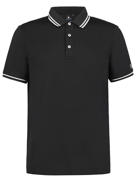 LUHTA Funkcyjna koszulka polo "Alberga" w kolorze czarnym rozmiar: L. Czarne koszulki polo Luhta, l, bez wzorów, bez kołnierzyka, bez ramiączek. Za 78.84 zł.