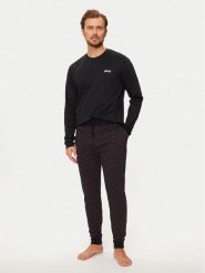 Boss Piżama 50527344 Czarny Relaxed Fit. Czarne piżamy Boss, m, bez wzorów, z bawełny, bez ramiączek. Za 510.95 zł.