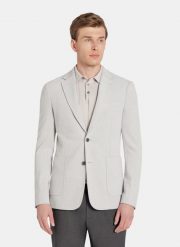 PAKO LORENTE - Szara marynarka z dzianiny. Szare garnitury Pako Lorente, na co dzień, bez wzorów, z bawełny. Za 899.99 zł.