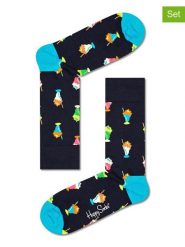 Happy Socks Skarpety (2 pary) "Milkshake" w kolorze granatowym rozmiar: 36-40. Niebieskie skarpety Happy Socks, bez wzorów, prążkowane. Za 56.99 zł.