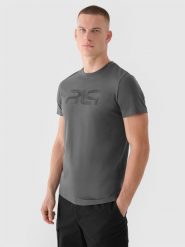 4F T-shirt regular męski 4F x Robert Lewandowski - szary XXL. Szare t-shirty 4F, m, bez wzorów, z bawełny, bez kołnierzyka, bez ramiączek. W wyprzedaży za 59.99 zł.