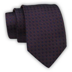 Krawat Alties (7 cm) - Drobny, Geometryczny Wzór. Niebieskie krawaty i muchy Alties, bez wzorów, z tkaniny. Za 49.00 zł.