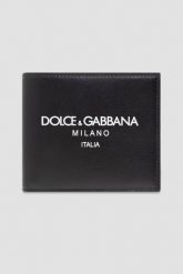 DOLCE & GABBANA Czarny męski portfel skórzany. Czarne portfele Dolce and Gabbana, bez wzorów. W wyprzedaży za 1,149.99 zł.