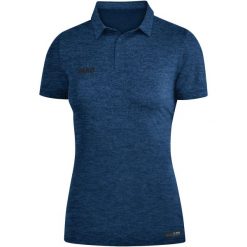 Polo Jako Premium Basics. Niebieskie koszulki polo JAKO, bez wzorów, bez kołnierzyka, bez ramiączek, do piłki nożnej. Za 191.00 zł.