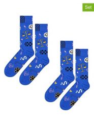 Happy Socks Skarpety (2 pary) w kolorze niebieskim rozmiar: 36-40. Niebieskie skarpety Happy Socks, bez wzorów. Za 52.99 zł.
