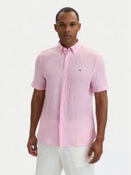 Tommy Hilfiger Koszula MW0MW41531 Różowy jasny Regular Fit. Czerwone koszule Tommy Hilfiger, m, bez wzorów, ze lnu, bez kołnierzyka, bez ramiączek. Za 449.99 zł.