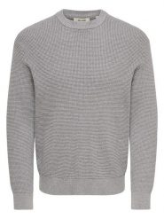 ONLY & SONS Sweter "Marius" w kolorze jasnoszarym rozmiar: S. Szare swetry nierozpinane Only & Sons, s, bez wzorów, bez kołnierzyka, bez ramiączek. Za 154.95 zł.