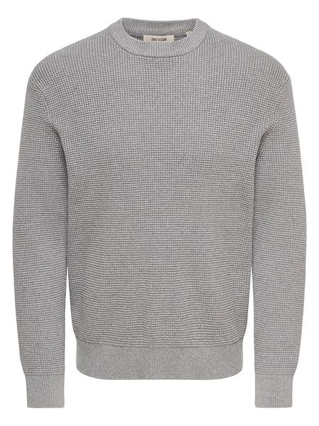 ONLY & SONS Sweter "Marius" w kolorze jasnoszarym rozmiar: S. Szare swetry nierozpinane Only & Sons, s, bez wzorów, bez kołnierzyka, bez ramiączek. Za 154.95 zł.
