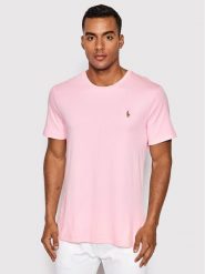 Polo Ralph Lauren T-Shirt 710740727010 Różowy Slim Fit. Czerwone koszulki polo Polo Ralph Lauren, m, bez wzorów, z bawełny, bez kołnierzyka, bez ramiączek. Za 269.99 zł.