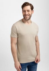 Bawełniana koszulka T-BASIC. Brązowe t-shirty Volcano, l, bez wzorów, z bawełny, bez kołnierzyka, bez ramiączek. Za 54.99 zł.