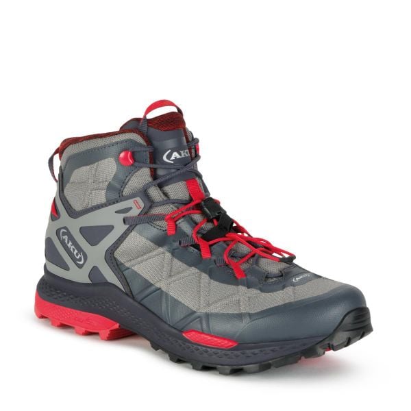 Buty trekkingowe męskie Aku Rocket Gore-tex. Czerwone buty trekkingowe Aku, bez wzorów, z gore-texu, bez zapięcia. Za 499.00 zł.