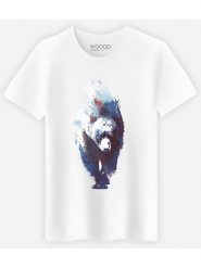 WOOOP Koszulka "Blue Bear" w kolorze białym rozmiar: M. Białe bezrękawniki Wooop, m, bez wzorów, z bawełny, bez kołnierzyka, bez ramiączek. Za 57.45 zł.