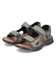 Rieker Sandały w kolorze zielonym rozmiar: 44. Zielone sandały Rieker, z otwartym noskiem, bez zapięcia. Za 159.59 zł.