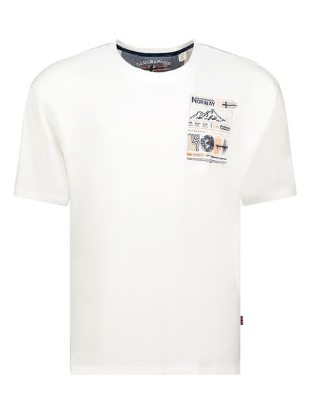 Geographical Norway Koszulka "Joler" w kolorze białym rozmiar: XL. Białe bezrękawniki Geographical Norway, xl, bez wzorów, z bawełny, bez kołnierzyka, bez ramiączek. Za 67.09 zł.