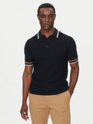 KARL LAGERFELD Polo 655017 552307 Granatowy Slim Fit. Niebieskie koszulki polo KARL LAGERFELD, m, bez wzorów, z bawełny, bez kołnierzyka, bez ramiączek. Za 729.99 zł.